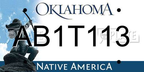 AB1T113 Oklahoma License Plate