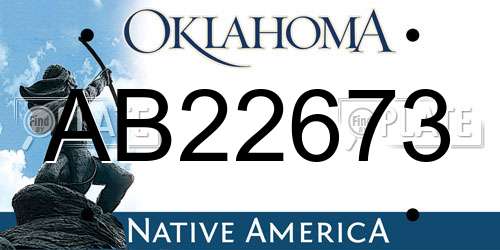 AB22673 Oklahoma License Plate