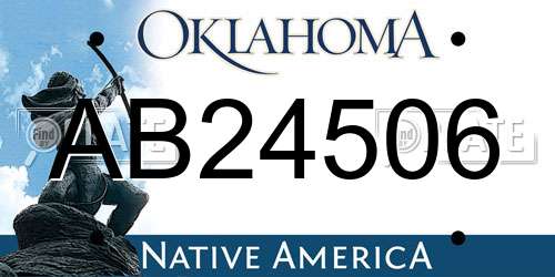 AB24506 Oklahoma License Plate