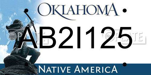 AB2I125 Oklahoma License Plate