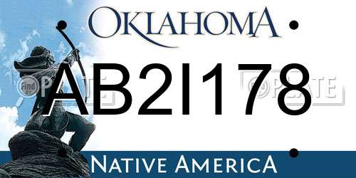 AB2I178 Oklahoma License Plate