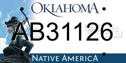 AB31126 Oklahoma License Plate