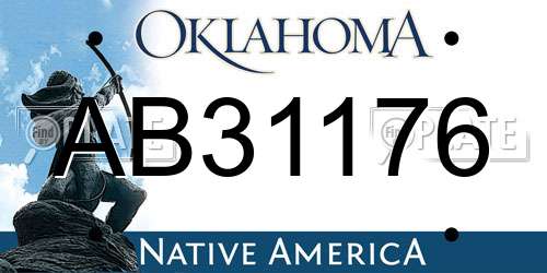 AB31176 Oklahoma License Plate