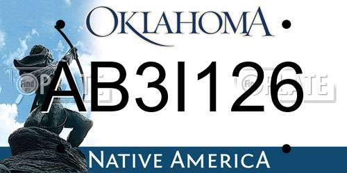 AB3I126 Oklahoma License Plate