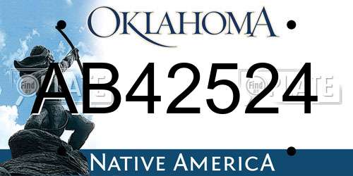 AB42524 Oklahoma License Plate
