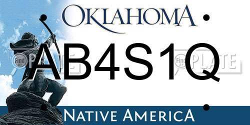 AB4S1Q Oklahoma License Plate