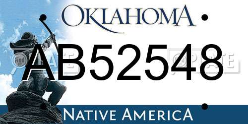 AB52548 Oklahoma License Plate