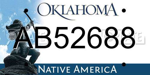AB52688 Oklahoma License Plate