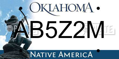 AB5Z2M Oklahoma License Plate