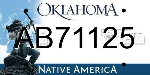 AB71125 Oklahoma License Plate