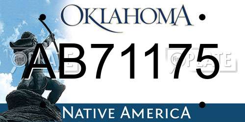 AB71175 Oklahoma License Plate