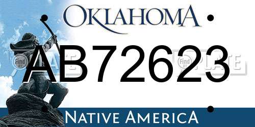 AB72623 Oklahoma License Plate