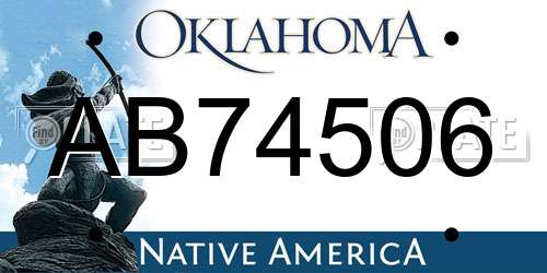 AB74506 Oklahoma License Plate
