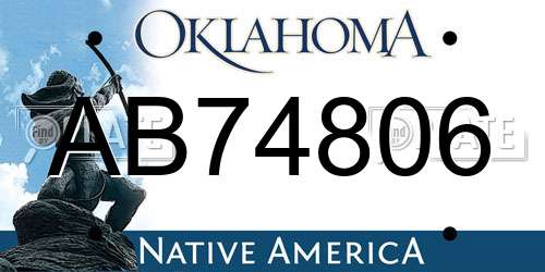 AB74806 Oklahoma License Plate