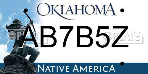 AB7B5Z Oklahoma License Plate
