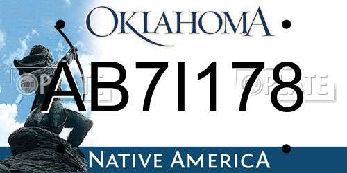 AB7I178 Oklahoma License Plate