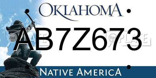 AB7Z673 Oklahoma License Plate