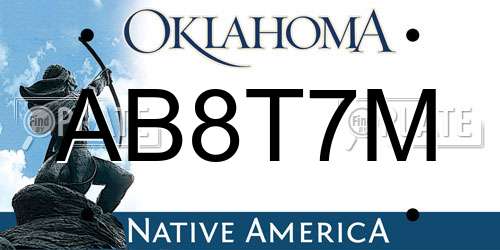AB8T7M Oklahoma License Plate
