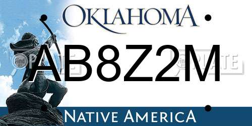 AB8Z2M Oklahoma License Plate