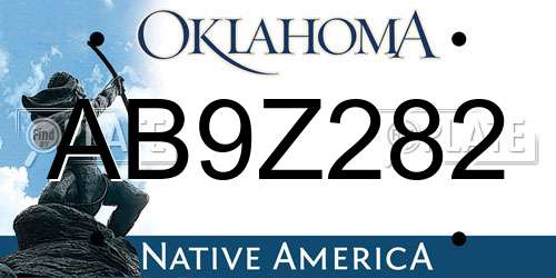 AB9Z282 Oklahoma License Plate