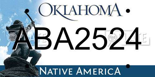 ABA2524 Oklahoma License Plate