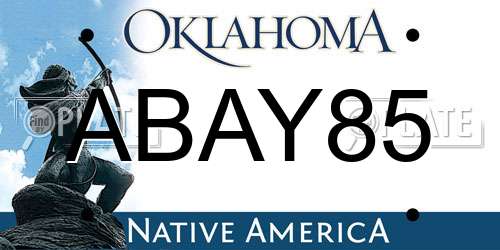 ABAY85 Oklahoma License Plate