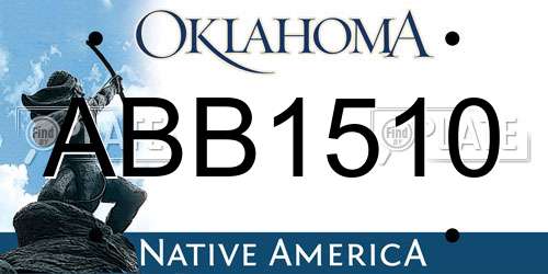 ABB1510 Oklahoma License Plate