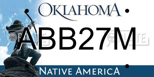 ABB27M Oklahoma License Plate