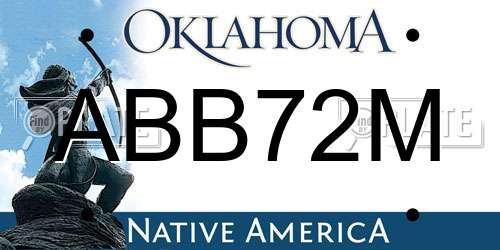 ABB72M Oklahoma License Plate