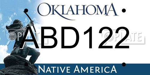 ABD122 Oklahoma License Plate
