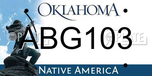 ABG103 Oklahoma License Plate