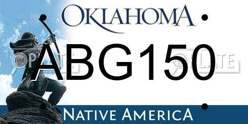 ABG150 Oklahoma License Plate