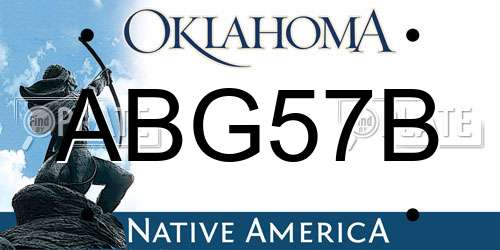 ABG57B Oklahoma License Plate