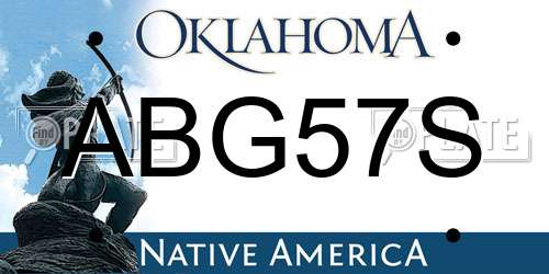 ABG57S Oklahoma License Plate