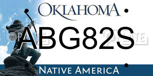 ABG82S Oklahoma License Plate