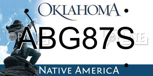 ABG87S Oklahoma License Plate