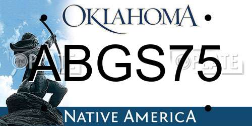 ABGS75 Oklahoma License Plate