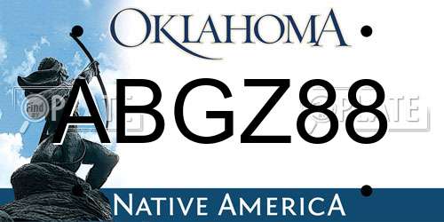 ABGZ88 Oklahoma License Plate