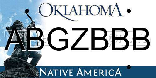 ABGZBBB Oklahoma License Plate