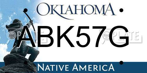 ABK57G Oklahoma License Plate