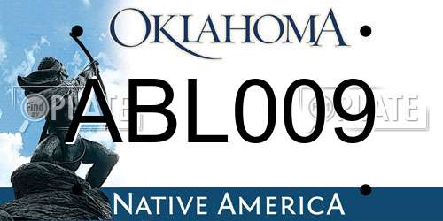 ABL009 Oklahoma License Plate