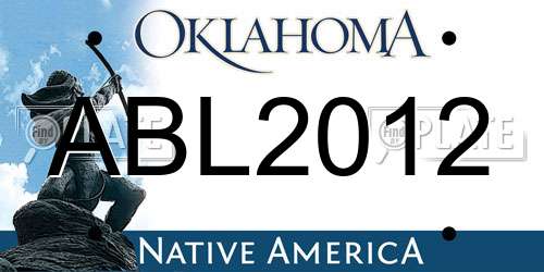 ABL2012 Oklahoma License Plate