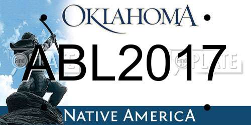 ABL2017 Oklahoma License Plate