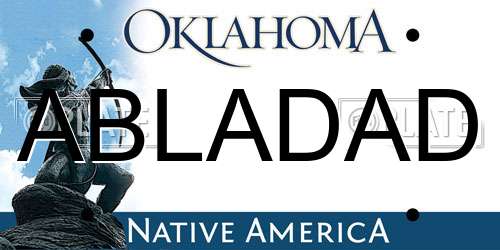 ABLADAD Oklahoma License Plate