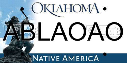 ABLAOAO Oklahoma License Plate