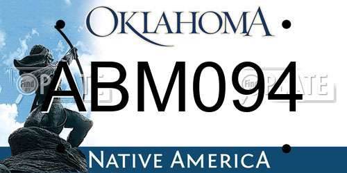 ABM094 Oklahoma License Plate