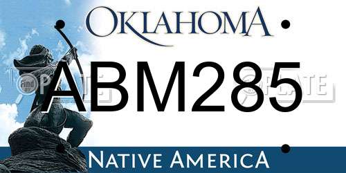 ABM285 Oklahoma License Plate