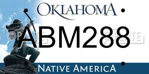 ABM288 Oklahoma License Plate