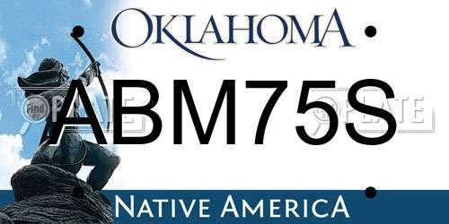 ABM75S Oklahoma License Plate