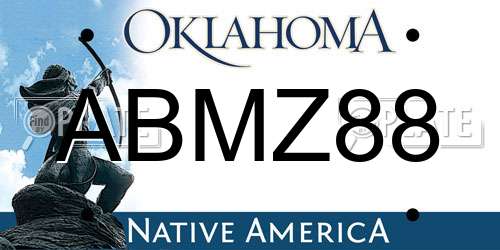 ABMZ88 Oklahoma License Plate
